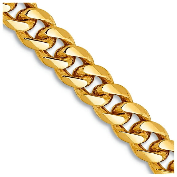 14k Yellow Gold 4.25mm Solid Comfort Curb Chain Necklace 26 Inch Chain Necklace for Women and Men