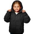 thumbnail image 3 of AINIYS Boys and Girls Toddlers' Quilted Pullover Puffer Jacket Winter Warm Thickening Lightweight Oversized Long Sleeve Hooded Tops with Pocket Black 11 Years, 3 of 8