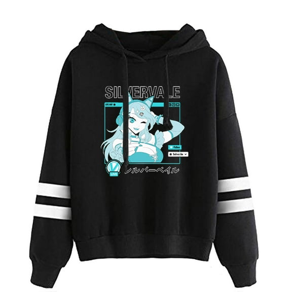 Silvervale Pocketless Hoodie Cosplay Sweatshirt Unique Clothes Harajuku Pullover