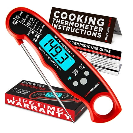 Alpha Grillers Meat Thermometer Digital - Instant Read Food Thermometer for Cooking and Grilling Gifts for Men Valentines Day Gifts for Him Her Mom Dad