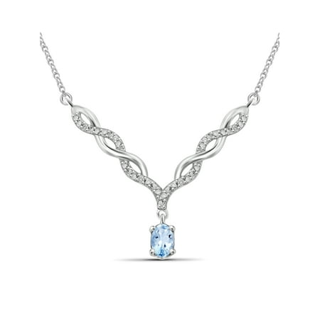 JewelersClub 0.60 Carat T.G.W. Sky Blue Topaz Gemstone and 1/20 Carat T.W. White Diamond Pendant