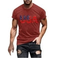 thumbnail image 2 of Mens Shirts under $5.00 Independence Day Printing Short Sleeve Round Neck Shirts for Men Pullover Men's T-Shirt Shirts for Men Red XXXXL, 2 of 5