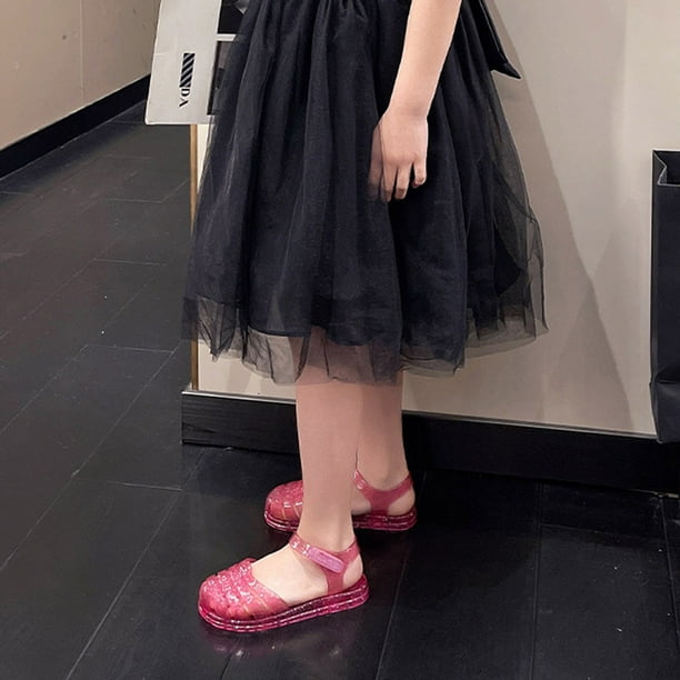 Sandales en Gelée pour Filles, Chaussures d'Été à Bout Fermé