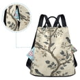 thumbnail image 5 of FORMRS Women's Travel Backpack Purse Anti-Theft Hidden Pockets Casual Shoulder Bag, Beige Birds, 5 of 7