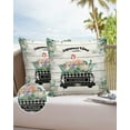 thumbnail image 6 of Pack of 2 Outdoor Pillow Covers, Summer Turtle Leaf Tropical Truck Flamingo Board Waterproof Square Throw Pillowcase Cushion Decorative Pillow Covers for Couch Patio Tent, 20x20 in, 6 of 6