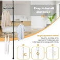 thumbnail image 4 of Adjustable Clothing Rack Laundry Tension Pole 3 Tiers Clothes Drying Hanger Stand Coat Tree DIY Floor to Ceiling Vertical Corner Garment Storage Organizer for Indoor, Balcony - Black, 4 of 7