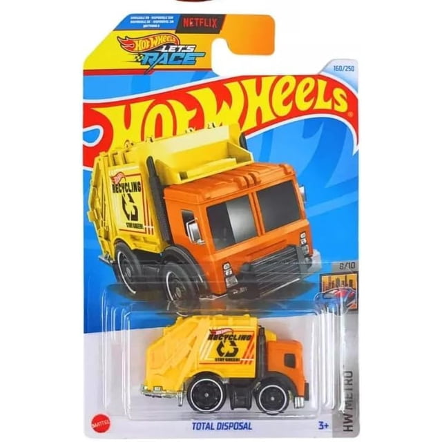 Vehículo de Juguete Hot Wheels Total Disposal Amarillo Naranja 7,5 cm