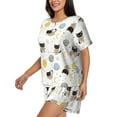 thumbnail image 2 of Bixox Women's Cute Cat Printed Pajama Set 2 Piece Lounge Set Top and Shorts Soft Pajamas, Shorts with Pockets, 2 of 7