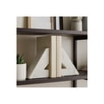thumbnail image 4 of Decorative Marble Triangle Bookends - Stylish Book Accessories for Home Library and Table Accents - Modern Elegant Book Ends for Bookshelf, Office Spaces, or Desk Decoration - Set of 2, 6", White, 4 of 12