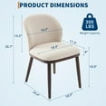 thumbnail image 3 of Modern Dining Chair Set of 2, Ergonomic Upholstered Kitchen Chairs with Wood Legs, 265lbs Capacity | Linen (Beige/Charcoal) & PU Leather (Black), 3 of 6