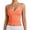 Orange, variant on Women's Basic Spaghetti Strap Scoop Neck Tank Tops Summer Sleeveless Backless Adjustable Cami Soft Comfortable Stretch Slim Fitted Casual Crop Camisole Orange XS