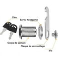 thumbnail image 2 of Zinc Alloy Cabinet Cam Lock with   Mechanism, Keyed Alike, Chrome Finish, Removable Key, Easy Installation for Drawer Panels Replacement, 2 of 5