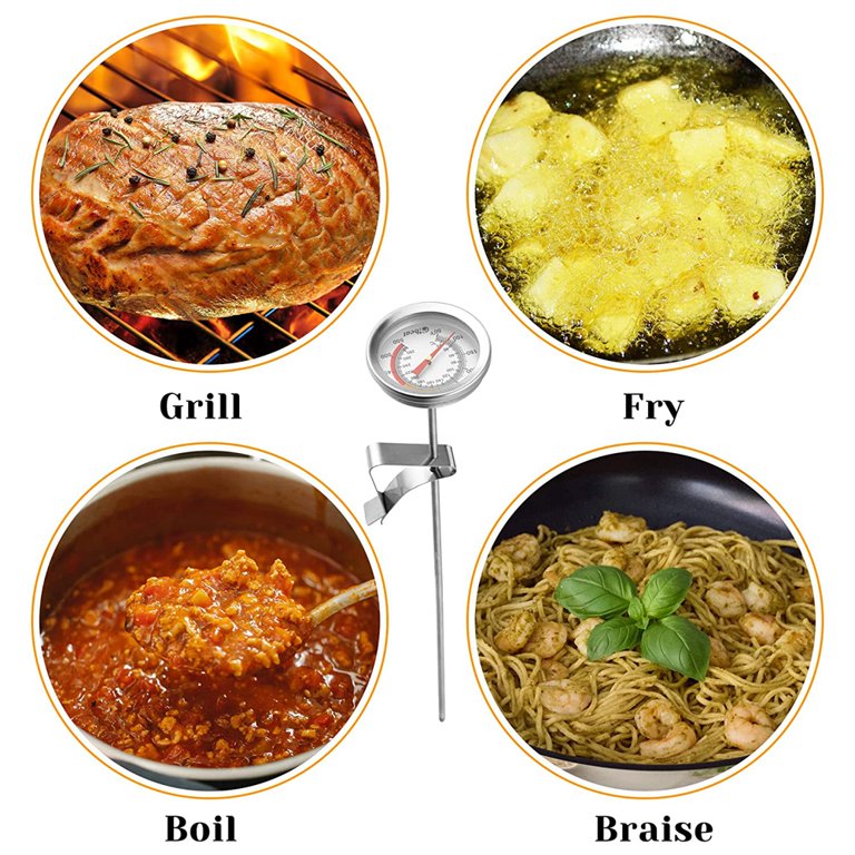 Deep Fry Dial Thermometer With Instant Read ,12 Stainless Steel S18/8 Stem  Meat ,Cooking ,BBQ thermometer