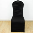 thumbnail image 5 of BalsaCircle Black Fitted Spandex Stretchable Banquet Chair Cover Ruched Design Party Events Decorations Supplies, 5 of 8