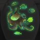 thumbnail image 2 of CHAO 2 pegatinas luminosas de pulpo de dibujos animados, divertida pegatina de pared para inodoro, baño, cocina, PVC, 2 of 5