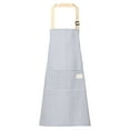 thumbnail image 2 of Striped Bib Apron with 2 Pockets, Adjustable Bib Apron for Women & Men, Kitchen Apron for Cooking, Baking, Grilling, Cleaning Durable Sleeveless Smock, 26*28 inch, 2 of 9