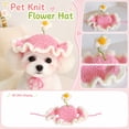 thumbnail image 2 of Pet Dog Knitted Hat, Summer Colorful Flower Pattern Crochet Cap, Breathable Soft Headwear for Small Dog Cat Outdoor Daily Fashion Accessory, 2 of 6