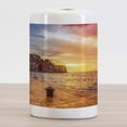 thumbnail image 2 of Cityscape Ceramic Toothbrush Holder, Sunset at Rovinj Adriatic Sea Coast of Croatia Romantic Evening Scenery Print, Versatile Countertop for Bathroom, 4.5" X 2.7", Brown Yellow, by Ambesonne, 2 of 4