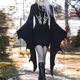 thumbnail image 2 of De Vestido gótico de alas de murciélago negras para mujer con estampado de corazones, disfraz de Halloween, ropa de fiesta, moda gótica, 2 of 5