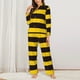 thumbnail image 2 of Balery Bee Stripe Conjunto de Pijama con Estampado para Mujer, Conjunto de Dos Piezas con Manga Larga, Ropa de Dormir Suave con Bolsillos, Pijamas Cómodos-X-Large, 2 of 7