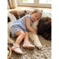 thumbnail image 6 of Loicainy Toddler Baby Girl Summer Outfits 6 12 18 24 Months 2T 3T 4T Plaid Bowknot Front Fly Sleeve Crew Neck Tops Elastic Waist Shorts 2Pcs Clothes Set, 6 of 9