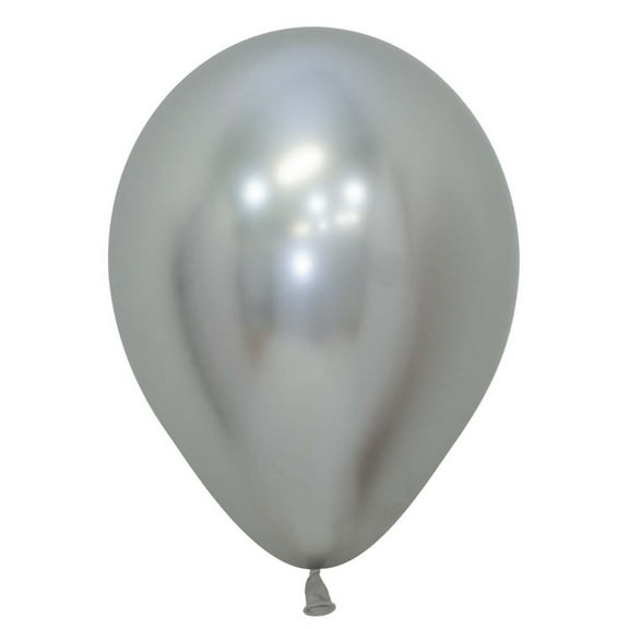 9 inch Sempertex Reflex Silver Latex Balloons (80 Pack) - Party Supplies Decorations