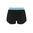 thumbnail image 4 of TTAO Kids Girls Double-Layer Athletic Shorts  Elastic Waist Contrasting Bottoms for Exercise & Running Light Blue 6, 4 of 5