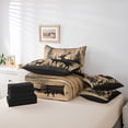 thumbnail image 5 of Manfei Rustic Farmhouse Cabin Bedding Comforter Set 7pcs, Jungle Deer Animal Queen Bedding Sets, Brown Wooden Plank Reversible Queen Sheet Sets, Lightweight Room Decor, 5 of 7