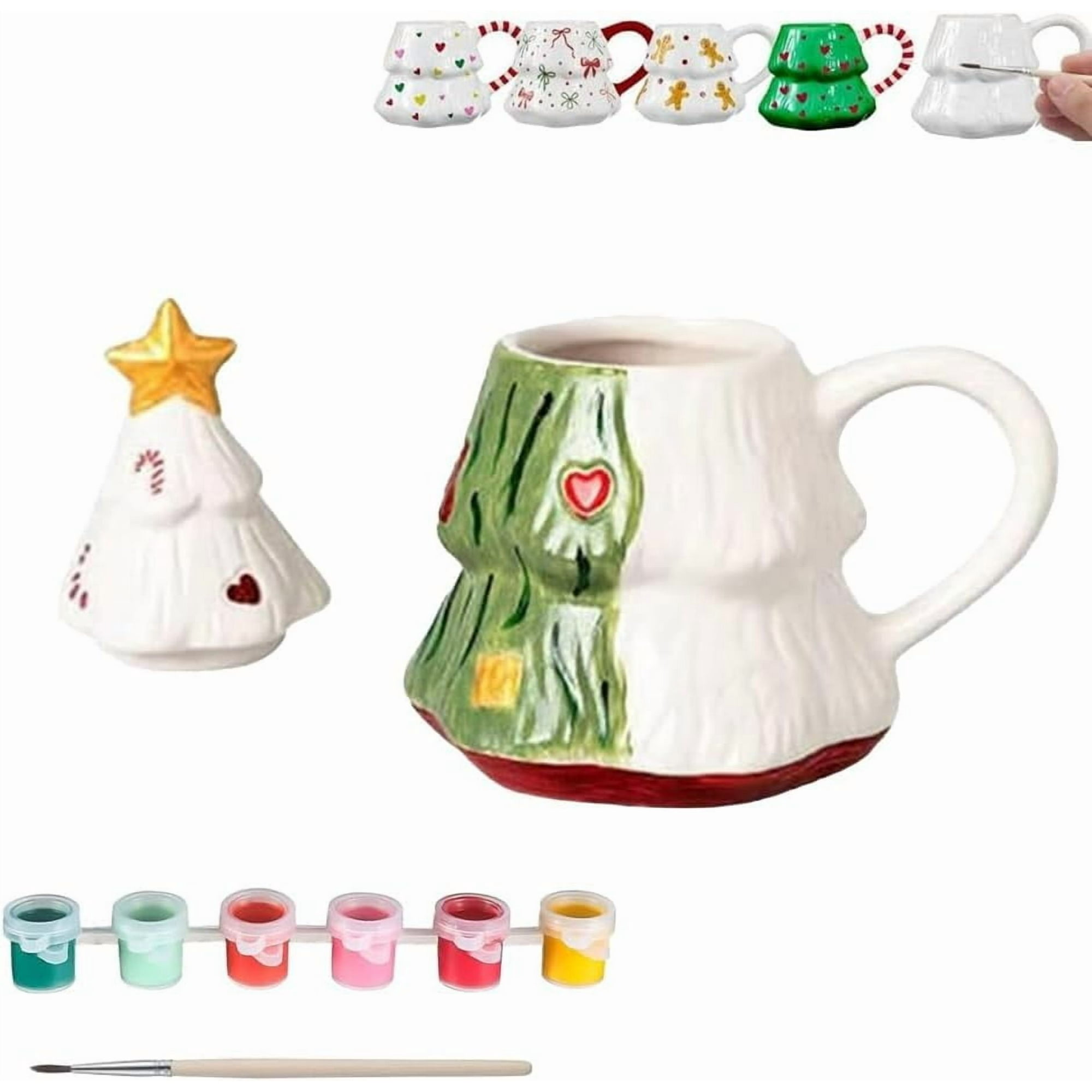 Tasse A Peindre Noel Kit Peinture Sur Tasse Céramique - Inclut Pinceaux, Peintures Et Guide Tasse à Peindre