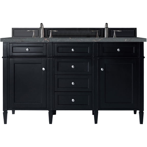 James Martin Vanities 650-V60D-BKO-FPBL Brittany 60" Free Standing Double Basin Poplar