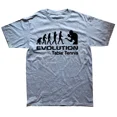 thumbnail image 1 of Camiseta deportiva de algodón con estampado gráfico de manga corta estilo Harajuku hip hop para hombre, camisetas divertidas con la evolución del tenis de mesa, 1 of 7