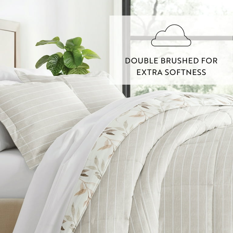 Buy Foliage Stripe Reversible Down-Alternative Comforter Set