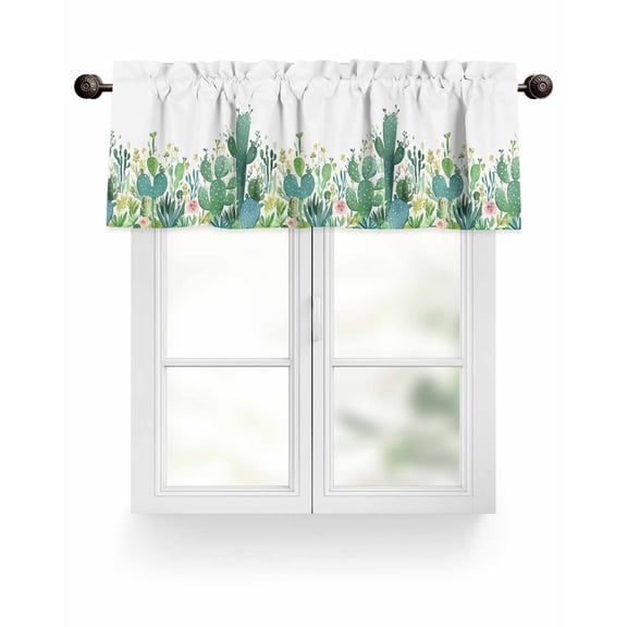 Valances for Windows Valance Rod Pocket Light Filtering Short Window Treatments Curtains for Kitchen Bathroom Living Room Bedroom, 1 Panel, 60 x 18 Inch