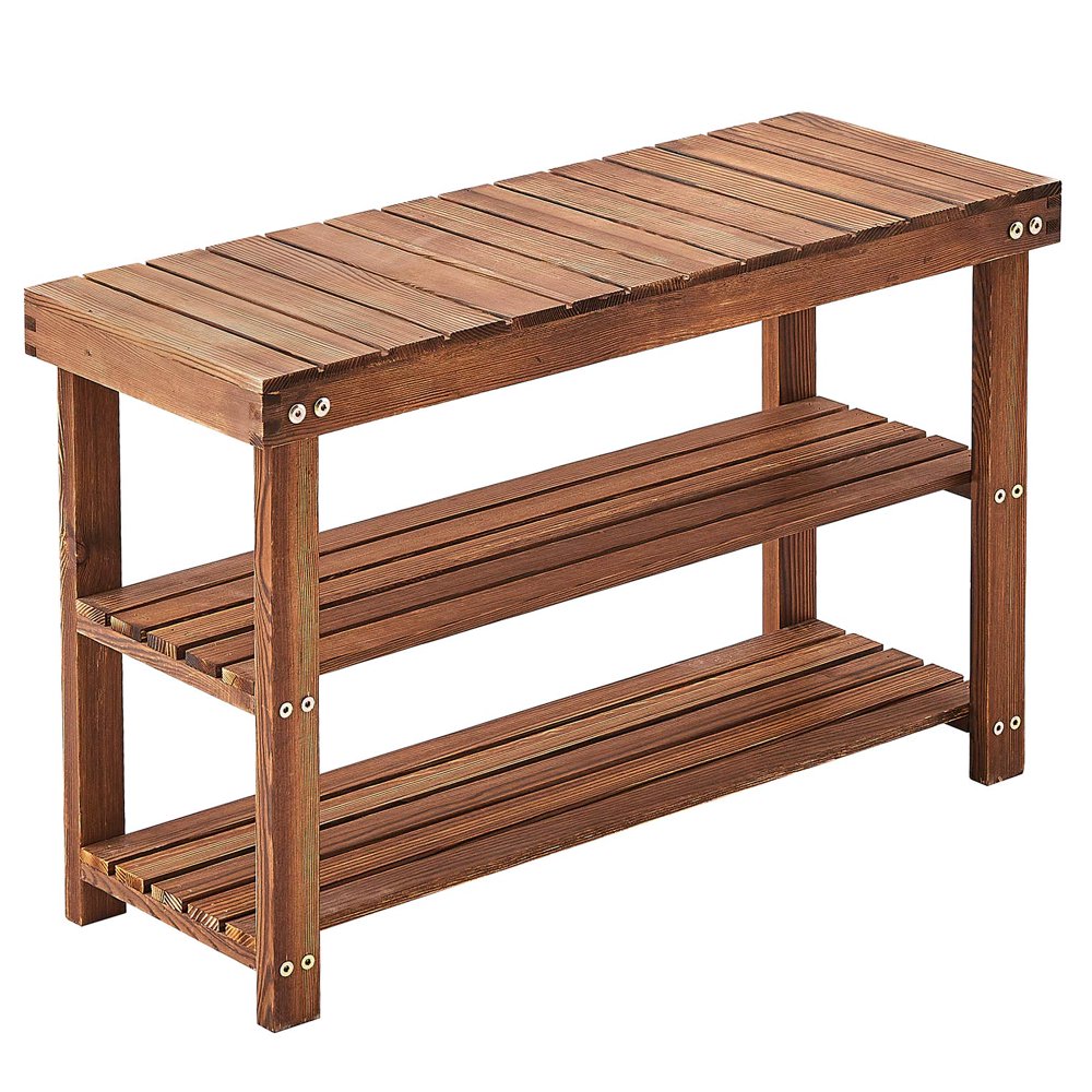 Rose Home Fashion Shoe Bench,Solid Pine Wood Shoe Rack Bench,Shoe