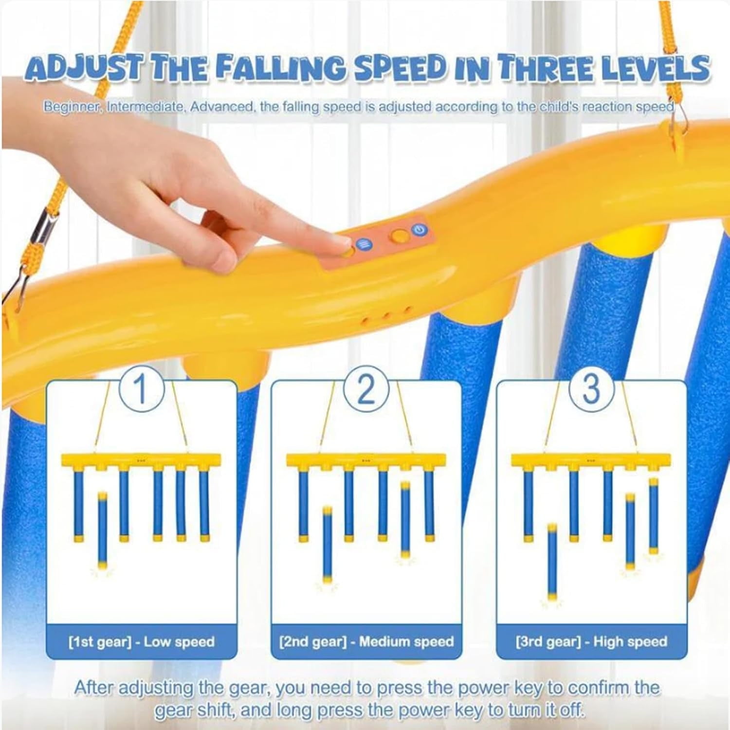 Reflex Game,Reflex Drop Sticks Challenge Game with Remote, Hand Eye Coordination Training Reaction Training,3-Speed Reflective Drop Stick Game, Hand-Eye Coordination Catching Sticks for All Age