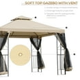 thumbnail image 3 of Outsunny 10' x 10' Patio Gazebo with Corner Shelves, Outdoor Gazebo Canopy Shelter with Netting, and Vented Roof, for Garden, Lawn, Backyard and Deck, 3 of 9