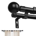 thumbnail image 1 of Barra de Cortina Doble Telesc&oacute;pica de Metal,Cortinero Doble (36 a 120&rdquo;),Tubo Cortina Doble Negro,cortineros dobles para cortinas,Ventana con Soporte,para casa, Armario, 1 of 7