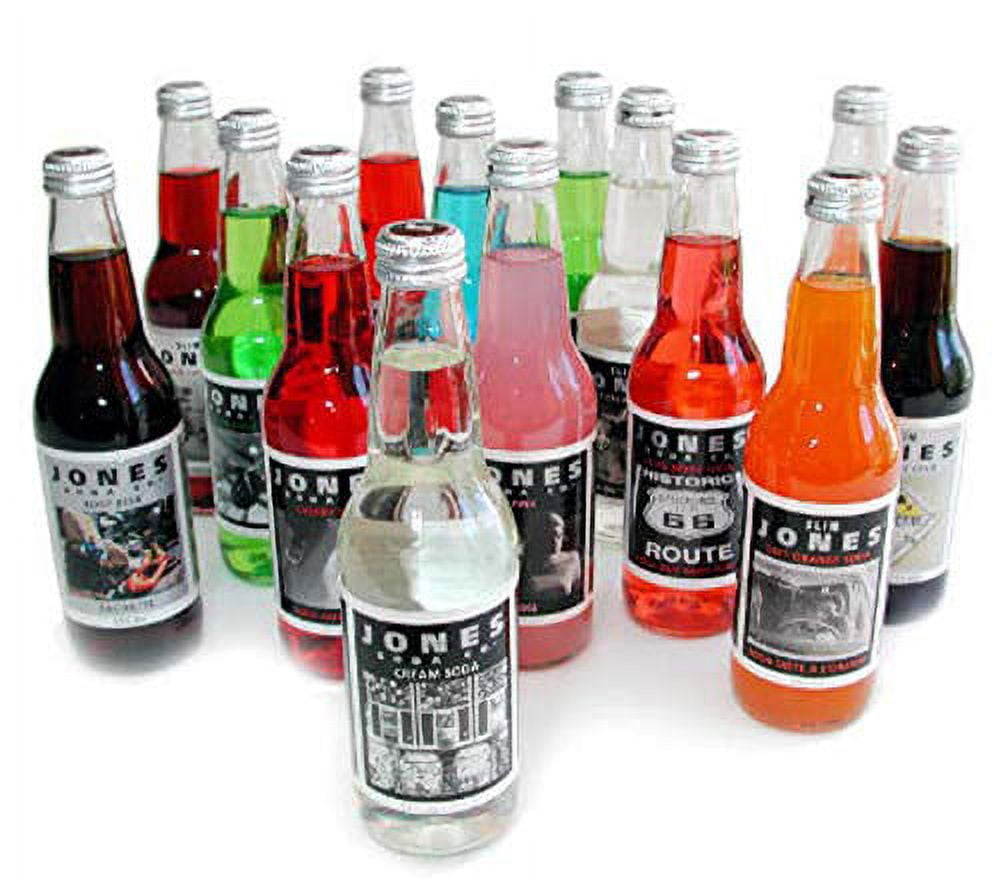 Jones Soda 12 ounce Glass Bottles (Blue Bubblegum, 12 Bottles)