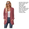 thumbnail image 7 of Women Sweater Jacket Open Stitch Knitted Solid Color Coat Loose Thermal Long Sleeved Commuting Dating Spring Fall Winter Outerwear, 7 of 7
