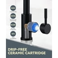 thumbnail image 3 of Wowow Pull Down Waterfall Kitchen Faucet with 3-Mode Sprayer in Matte Black for Kitchen Sink, 3 of 7