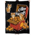 thumbnail image 1 of Manta de nuggets de pollo y gatito, regalo para niños, niñas y niños, lindas y divertidas mantas de comida, suaves, cómodas y ligeras para la habitación, sofá, cama, decoración moderna y adorable,, 1 of 7