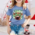 thumbnail image 1 of iTNHFP T-Shirts Filles Manches Courtes Été Col Rond T-Shirt Coupe Décontractée Basique 2114, 1 of 3