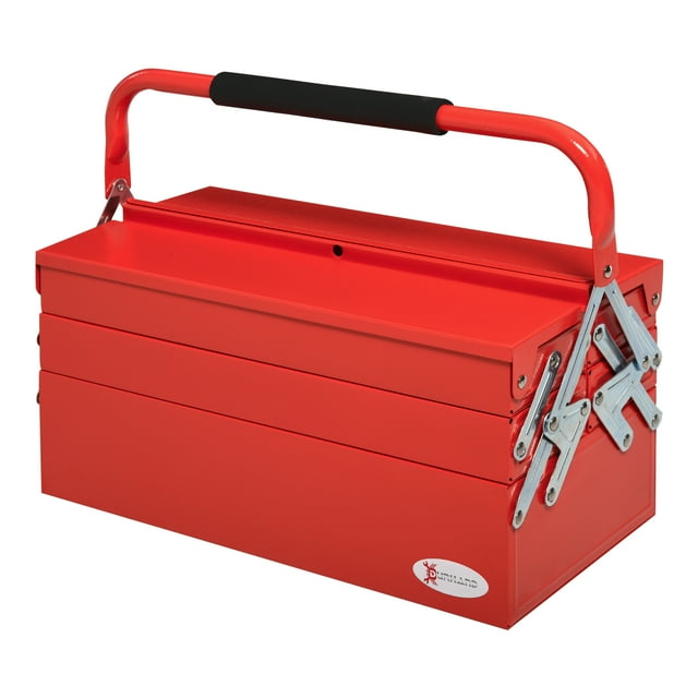 DURHAND Coffre à Outils en Métal Portable Armoire à Outils en Acier avec Poignée, Rouge