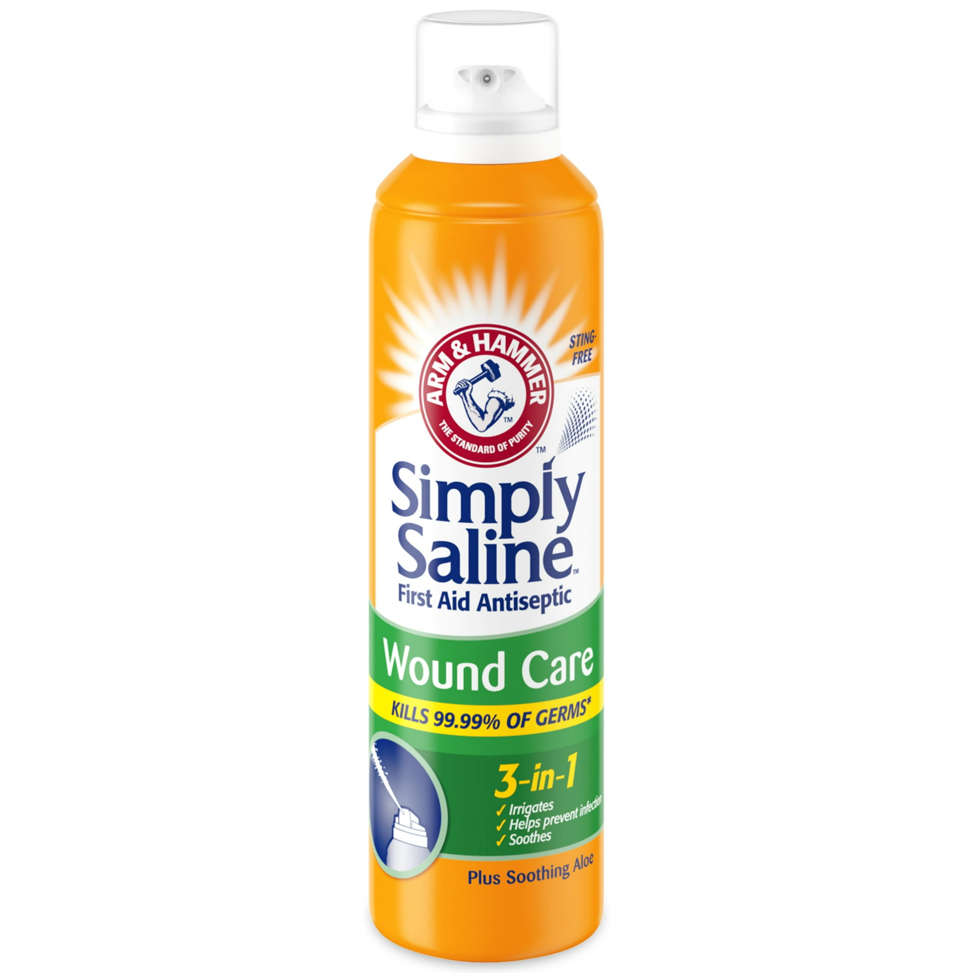 ARM & HAMMER Simply Saline Wound Care 3-in-1 Antiseptic First Aid Spray, 7.4 oz