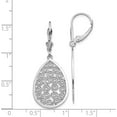 thumbnail image 4 of Solid 14k White Gold Teardrop Filigree Dangle Leverback Earrings - 41mm, 4 of 6