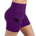 thumbnail image 4 of Charmgo Yoga Pants Women Clearance, Leggings for Women, Women High Waist Solid Color Yoga Sports Shorts Gym Shorts Women Yoga Shorts for Women Purple, 4 of 7