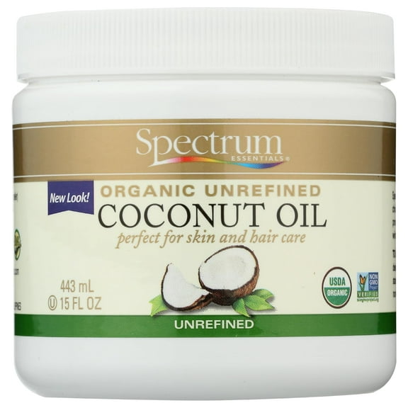Spectrum Essentials Organic Coconut Oil, Unrefined - 15 Oz