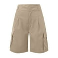 thumbnail image 2 of Athletic Shorts for Women Suit Summer Bag Straight Tube Loose Fit Casual Bermuda Cargo Board Gym Khaki Bottoms Sizes S, 2 of 6