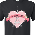 thumbnail image 4 of Inktastic Paris Oo-la-la with Eiffel Tower and Flowers in Pink Heart T-Shirt, 4 of 5