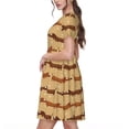 thumbnail image 2 of Disketp Dachshund Dog Puppy para Vestido de Manga Corta para Mujeres, Vestidos de Verano para Mujeres, Casual y Holgado para la Playa, 2 of 6